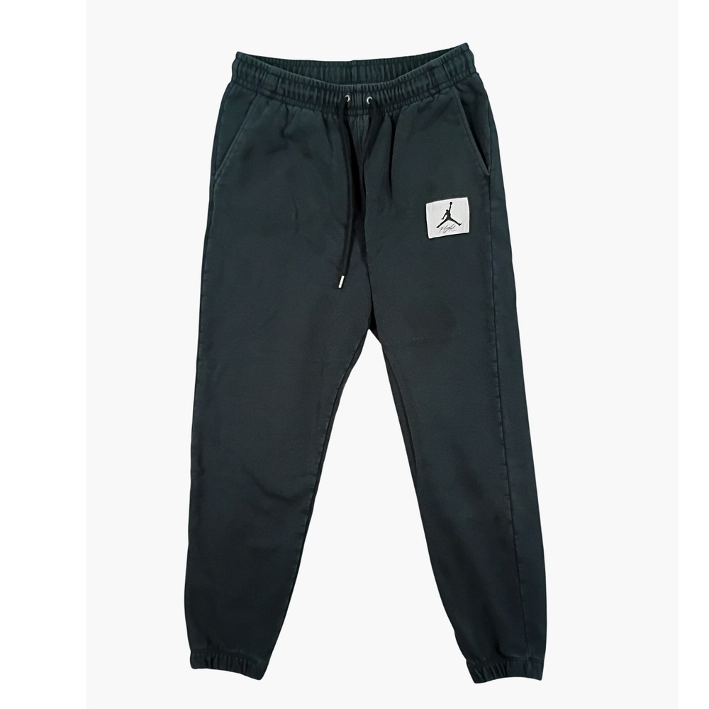 Jordan Flight Joggers Men Large Black Y2K Faded Fleece Sweatpants Streetwear